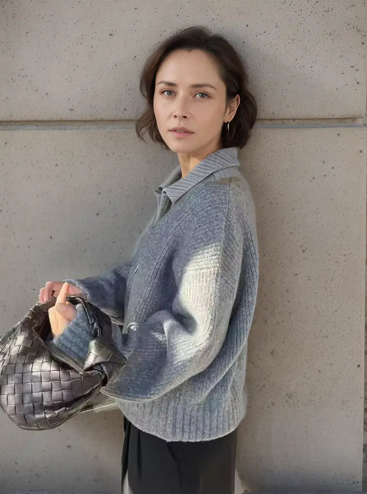 Rasha - Damen Strickjacke Reißverschluss Langarm Warm