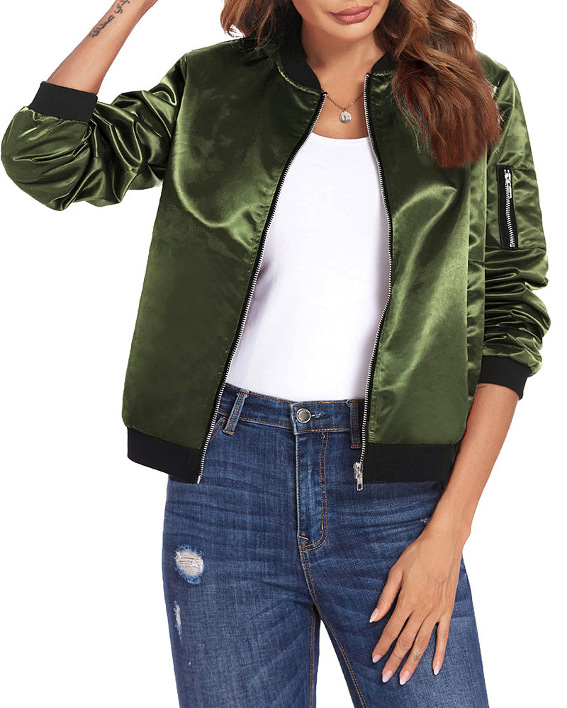 Milena - Leichte Damen Bomberjacke mit Reißverschluss