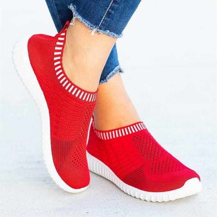 Dörte – FlexiMesh Damen-Sneakers zum Hineinschlüpfen Rot