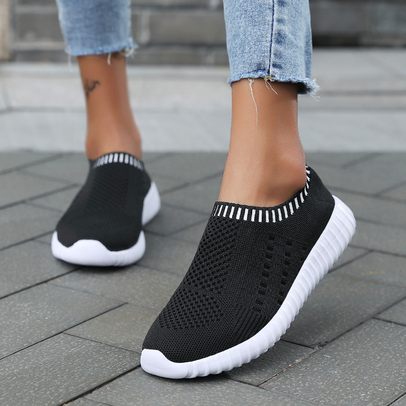 Dörte – FlexiMesh Damen-Sneakers zum Hineinschlüpfen Schwarz