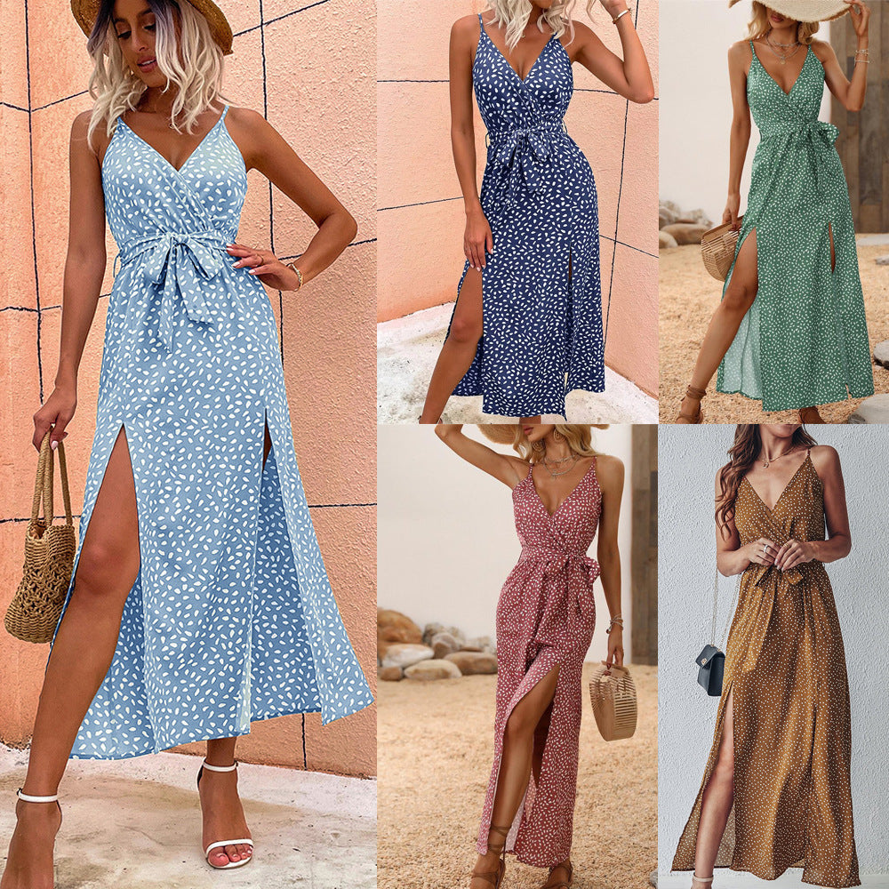 Dajana – Blumenkleid Damen V-Ausschnitt Träger Und Rock 1