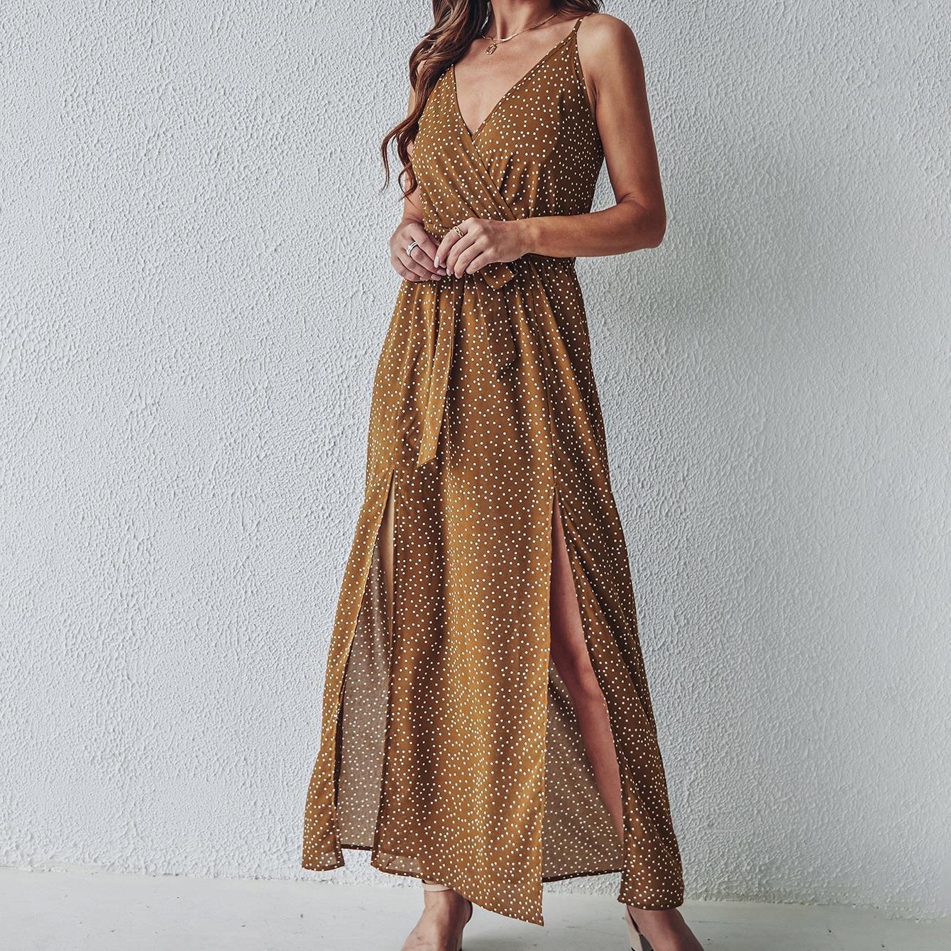 Dajana – Blumenkleid Damen V-Ausschnitt Träger Und Rock 4