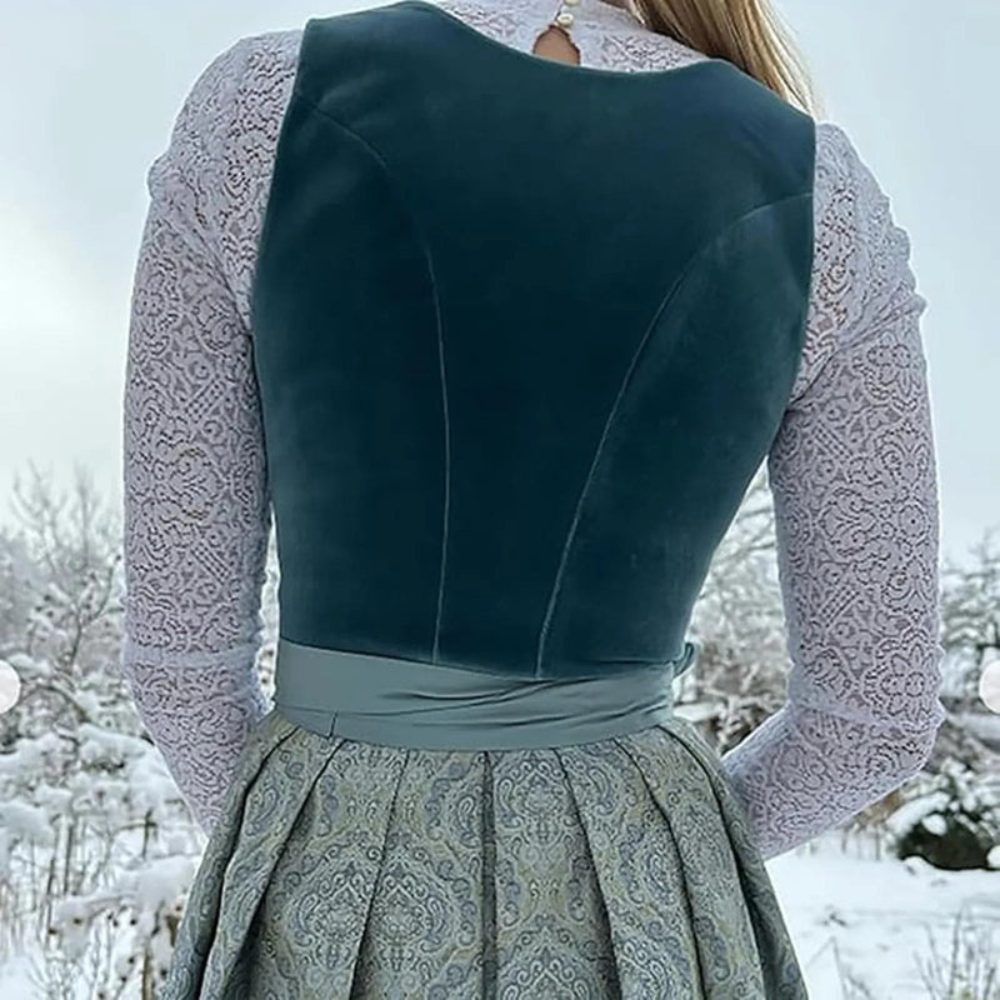 Bernadette - Damen besticktes Vintage Dirndl Kleid