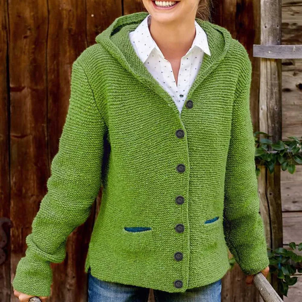 Nelda - Damen Strickjacke Warm Elegant Wetterfest Modern