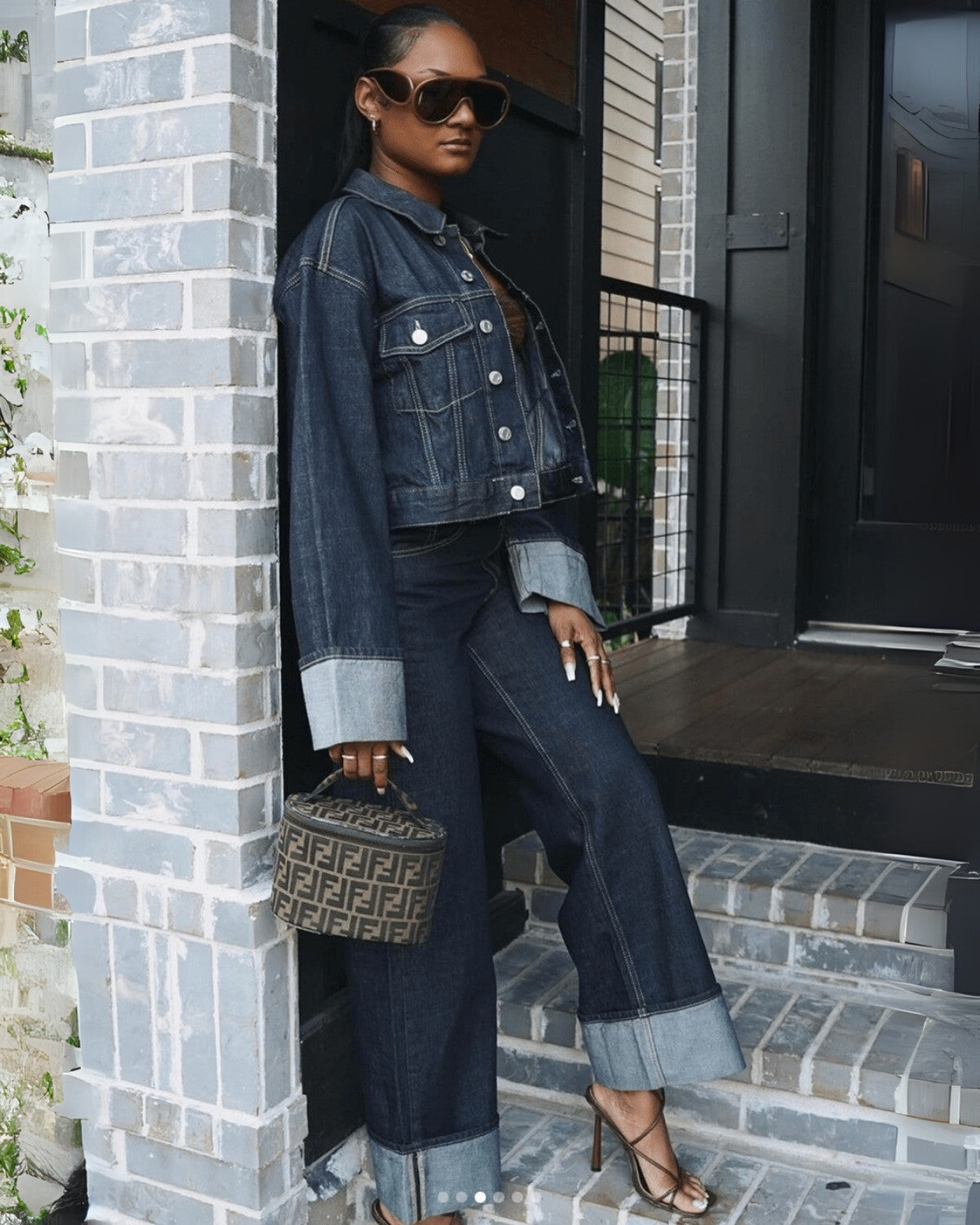 Ortrud - Damen Twin Set aus Denim komfortabel & elegant