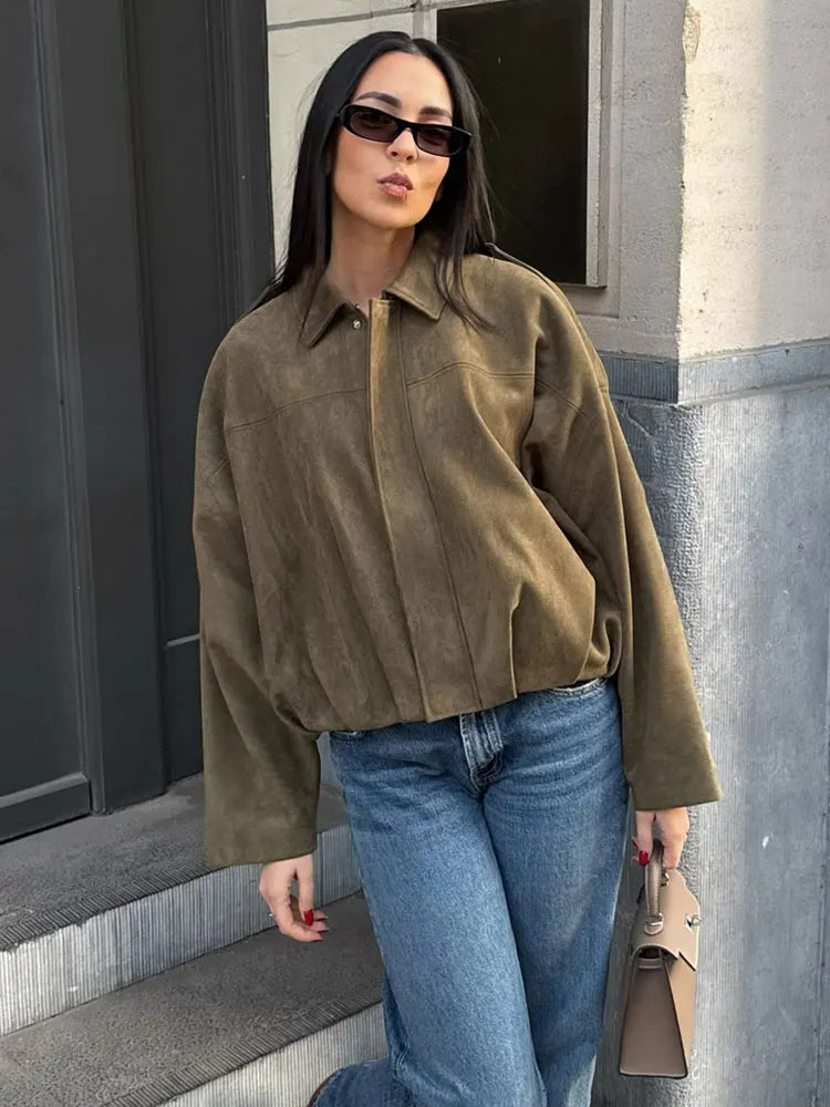 Nicolina - Damen Übergangsjacke im Vintage-Motorradstil