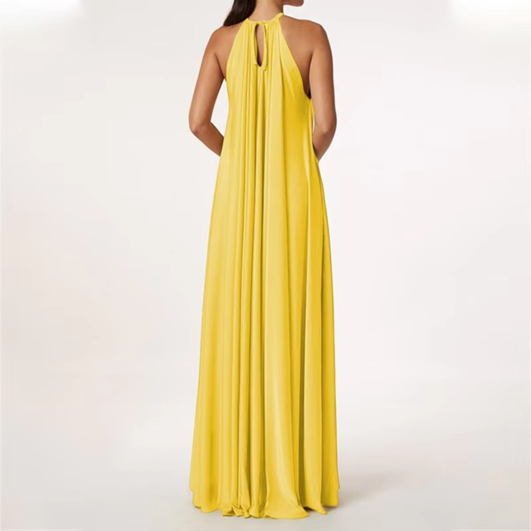 Davina – Plissee Kleid mit One-Shoulder-Design Gelb 3