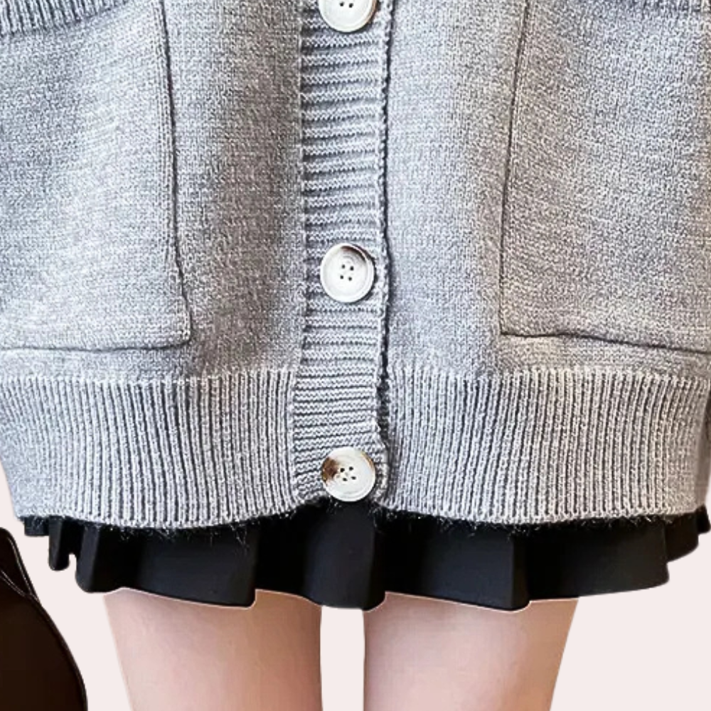 Priska – Praktische Strickjacke Mit Kapuze