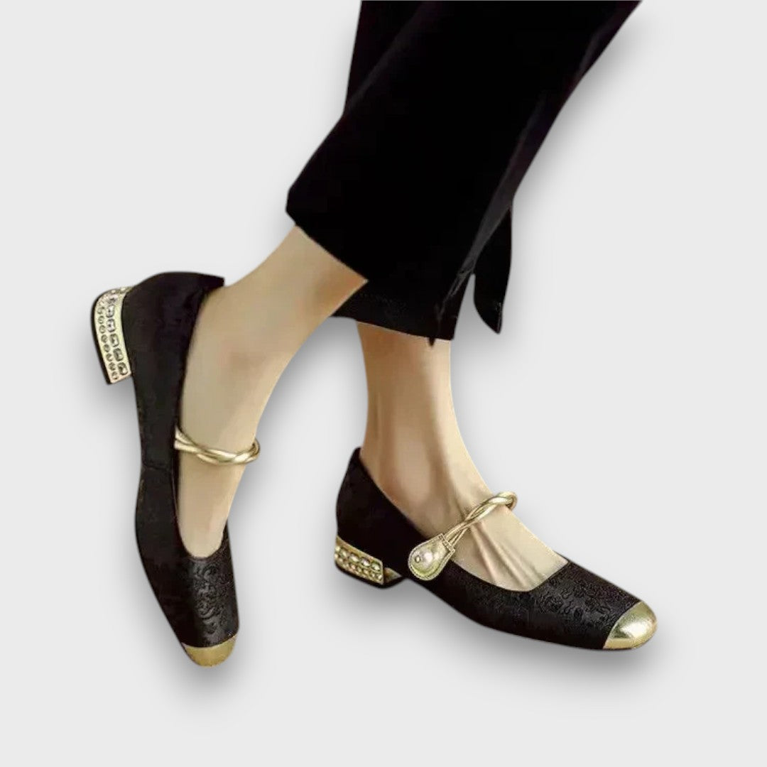Dilisha – Elegante Ballerinas mit Vintage-Charme Schwarz