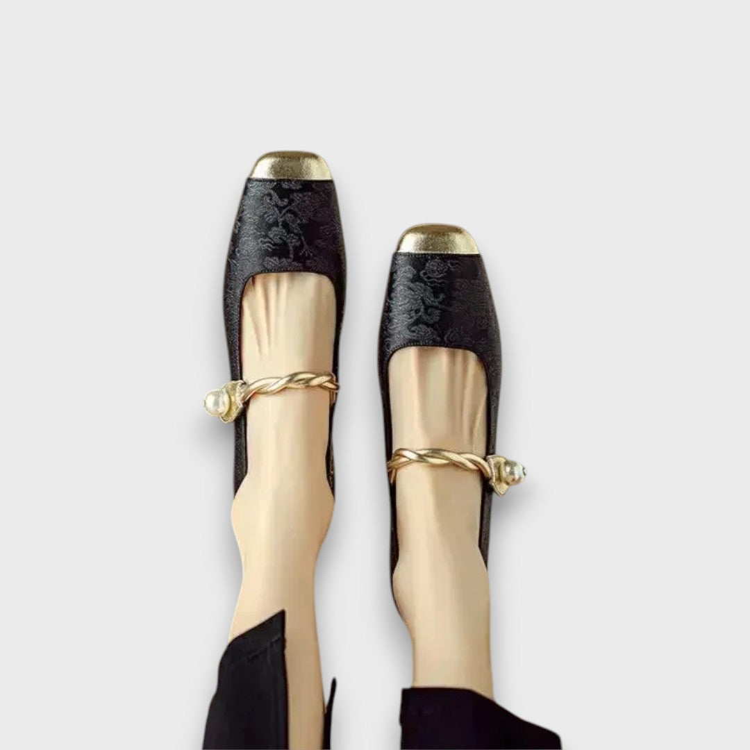 Dilisha – Elegante Ballerinas mit Vintage-Charme Schwarz 3