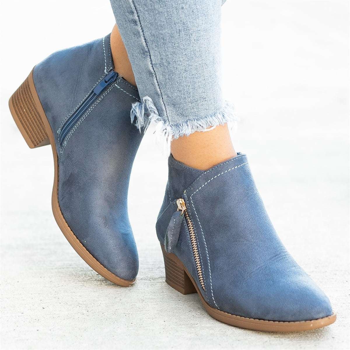Dolores - Orthopädische Lederstiefel für Damen Blau