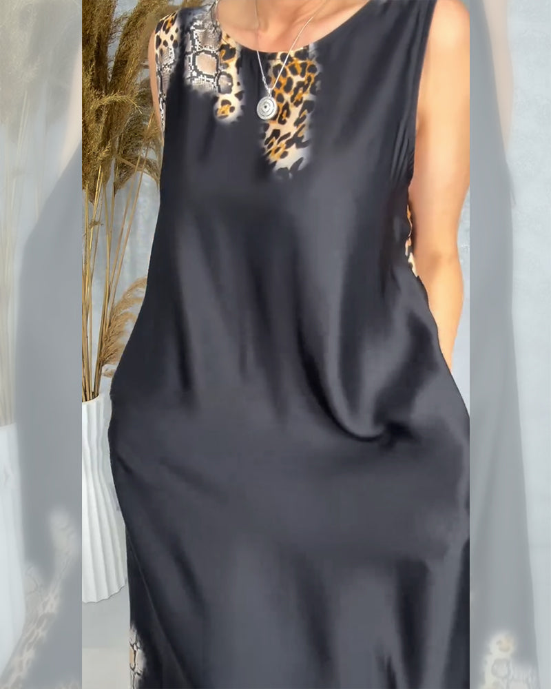 Elisabetta- Kleid Personalisiert Leopardenmuster Schwarz 1