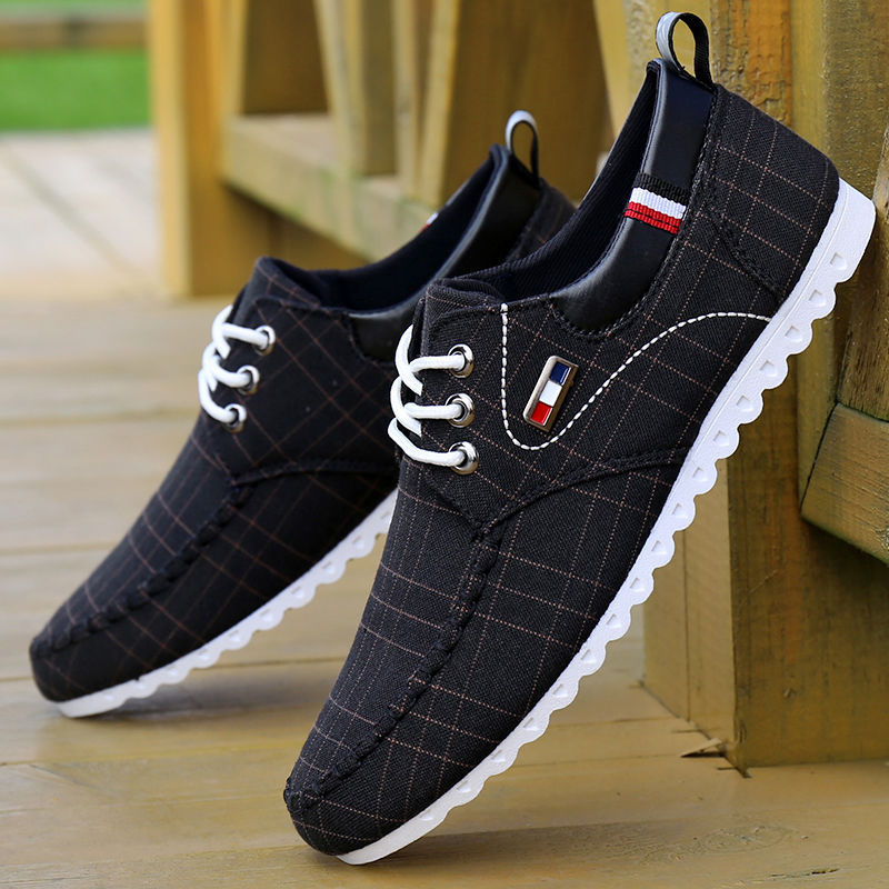 Erwin - Herren Casual Schnürschuhe mit texturiert Sohlen Schwarz