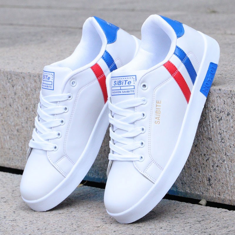 Eymen - Herren Sneaker mit Feder-Print WeiB rot