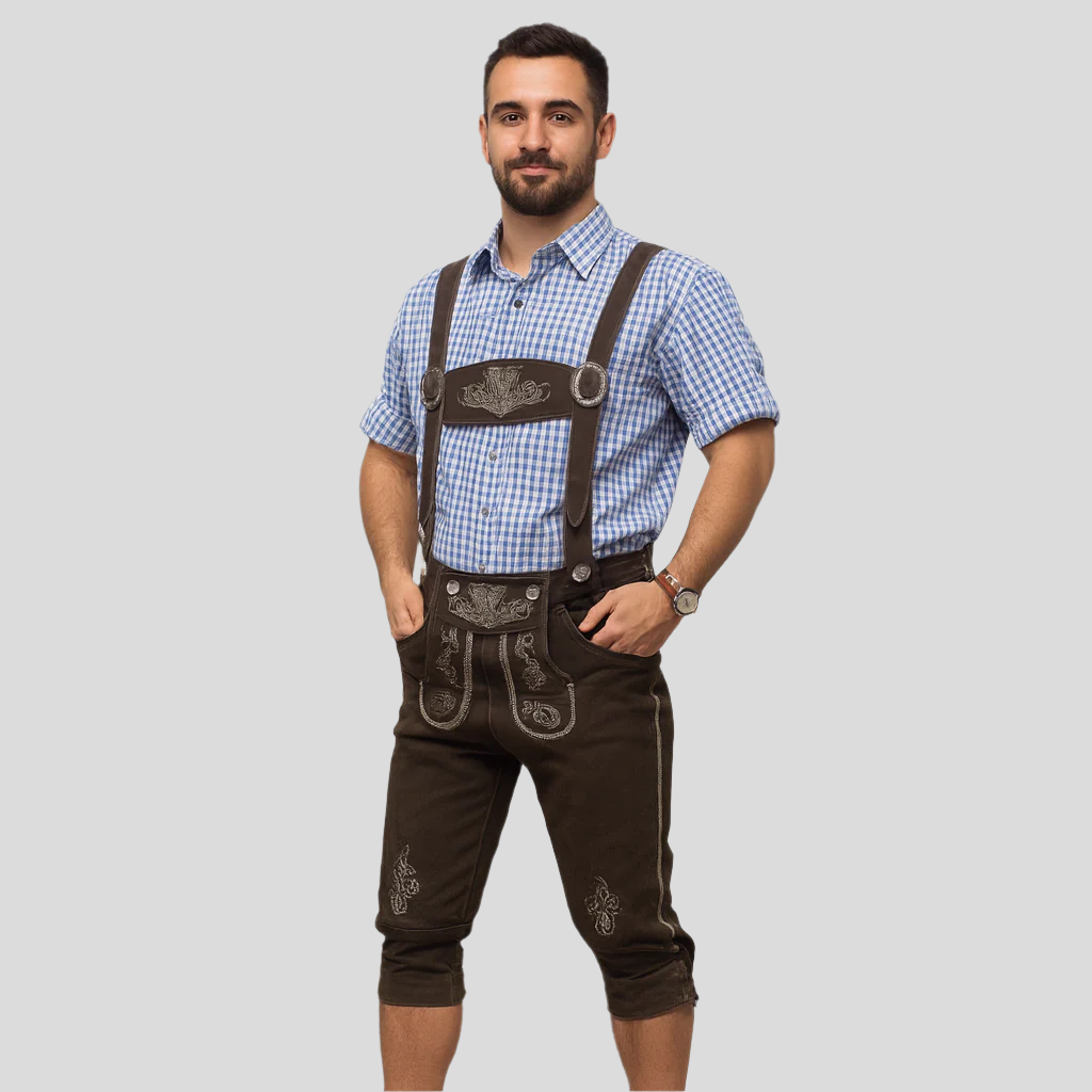Hein – Traditionelle Lederhose mit Hosenträgern für Herren