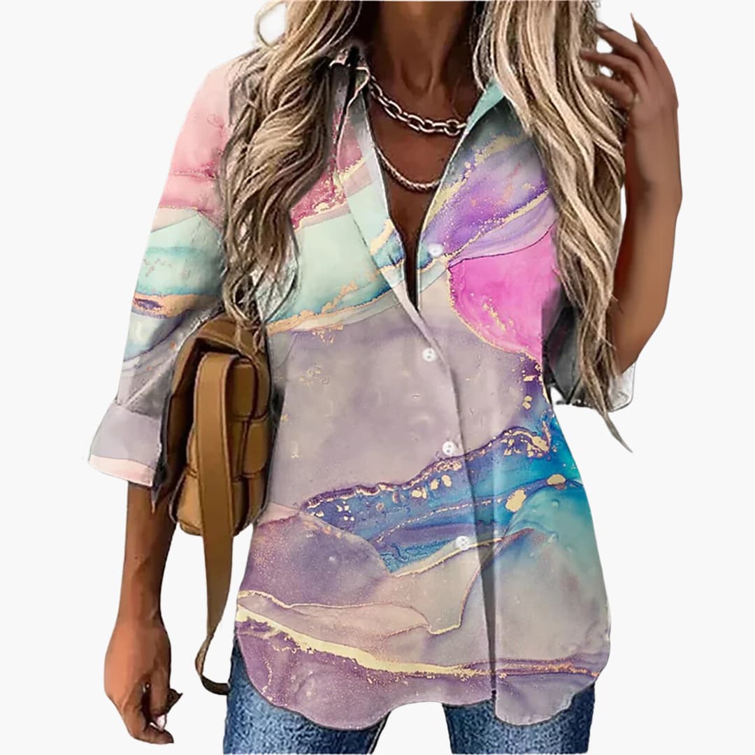 Felizia - Casual Bluse für Damen mit Blumenmuster - Locker & Elegant Rosa
