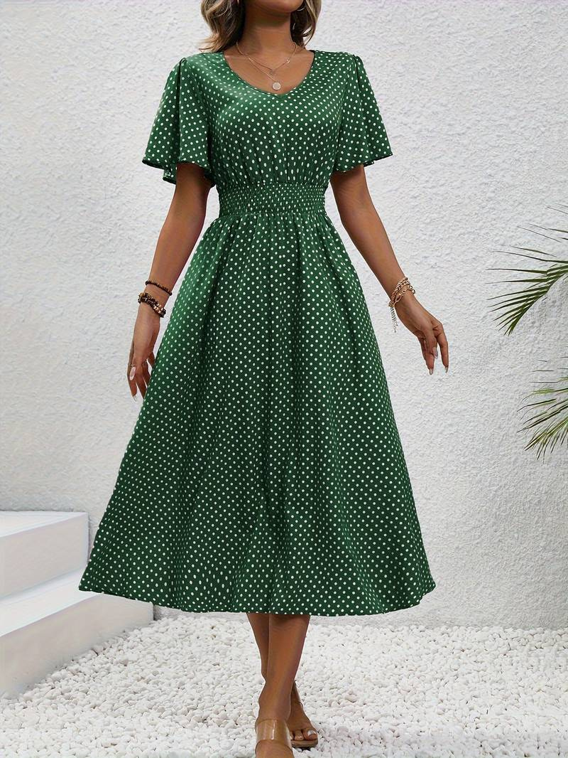 Floriane – Leichtes Midi-Sommerkleid für Damen Dunkelgrün