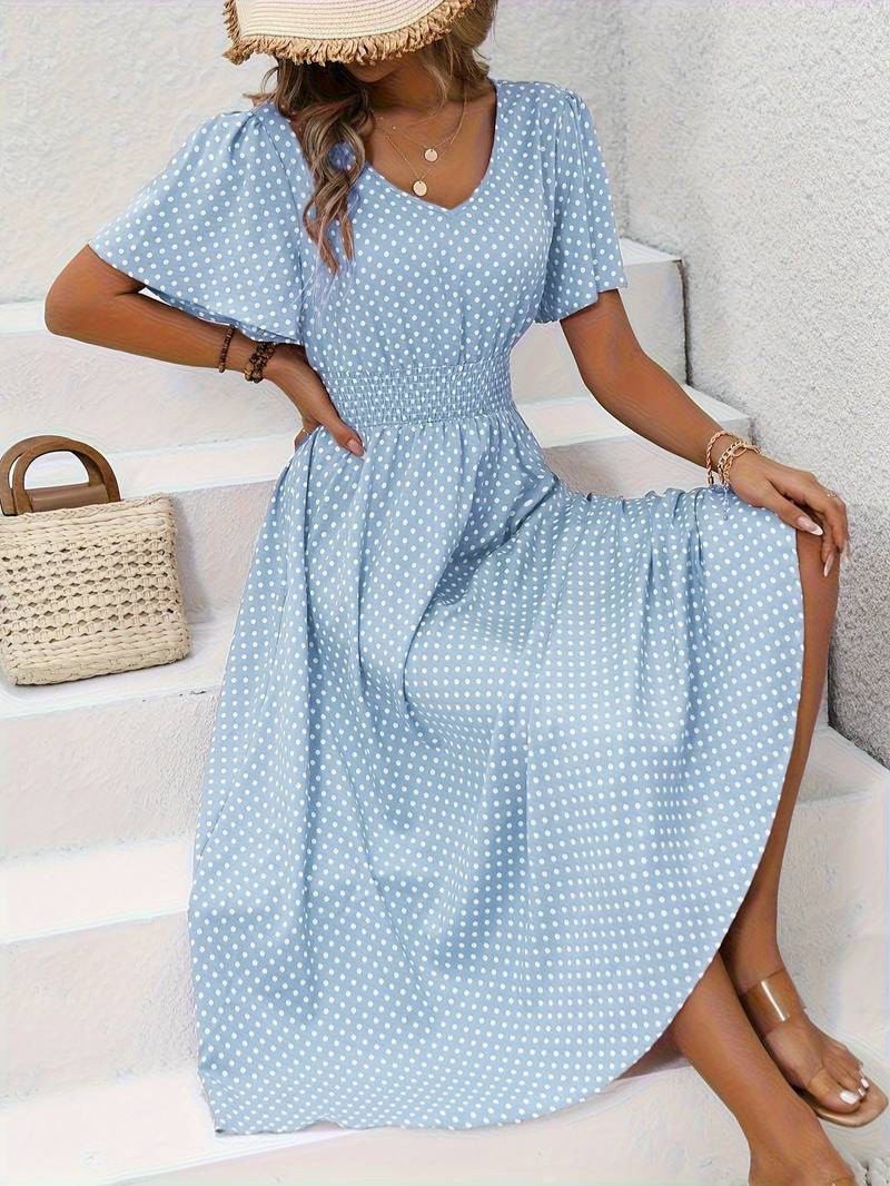 Floriane – Leichtes Midi-Sommerkleid für Damen Himmelblau