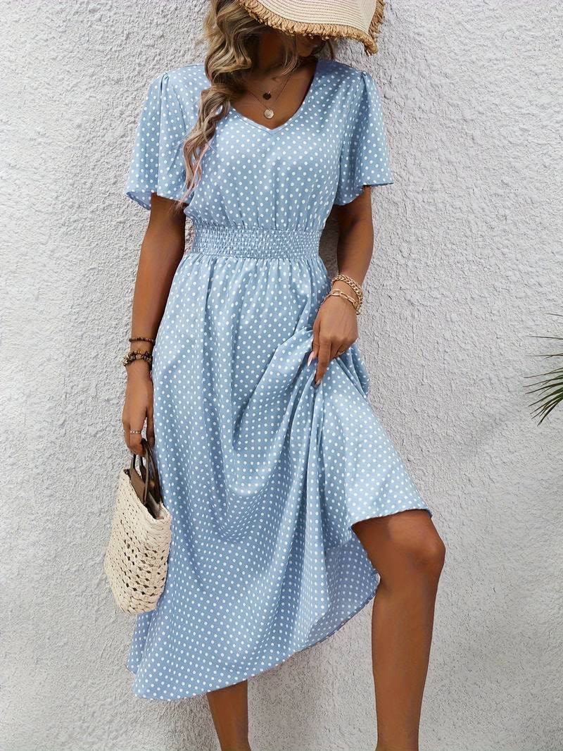 Floriane – Leichtes Midi-Sommerkleid für Damen Himmelblau