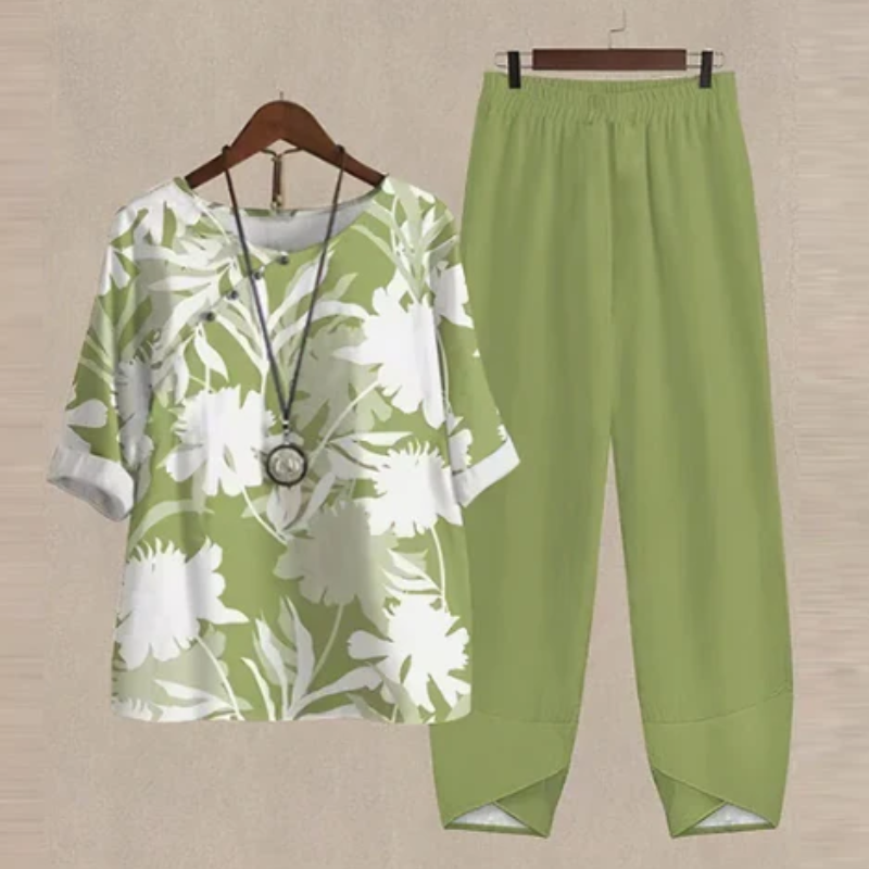 Florinda – Leichtes Damen Sommer Outfit im Set Grün