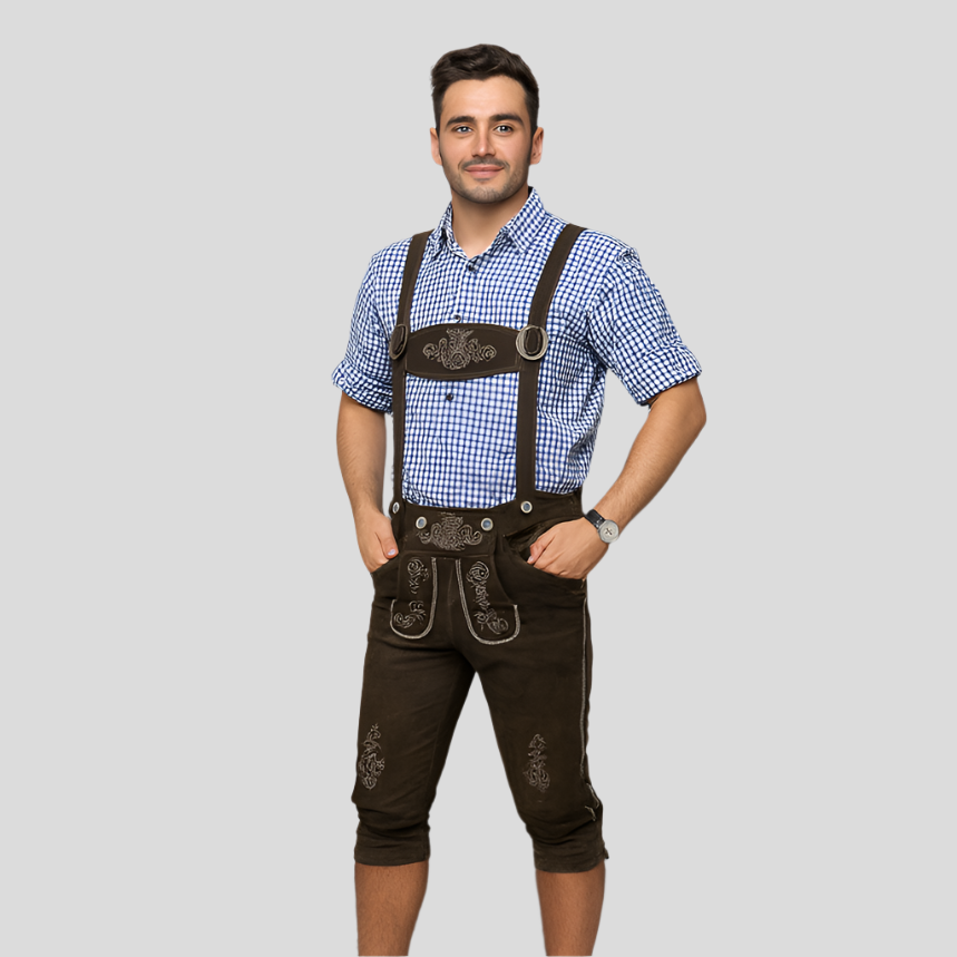 Hein – Traditionelle Lederhose mit Hosenträgern für Herren