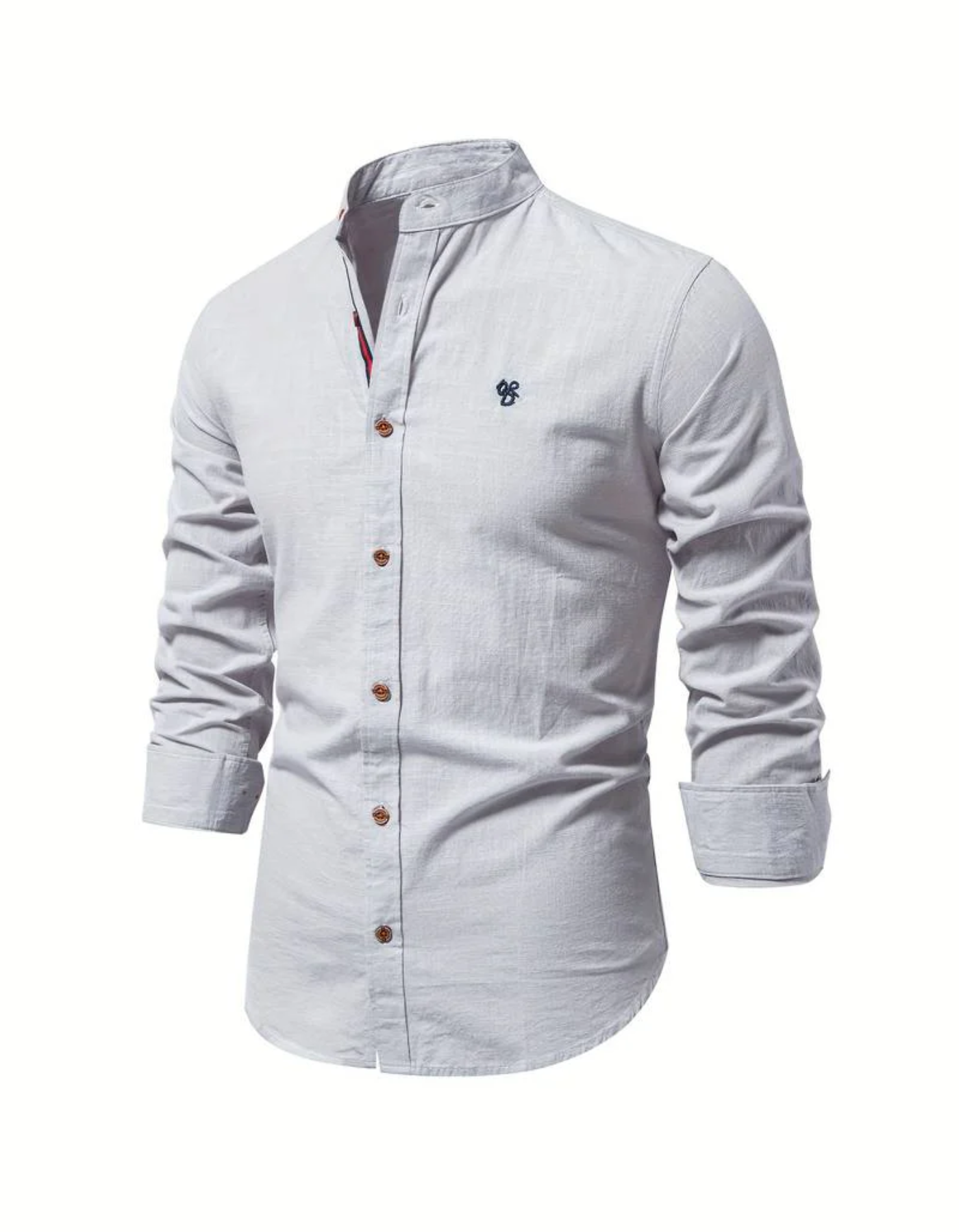 Galien – Herren Slim-Fit Langarmhemd Grau