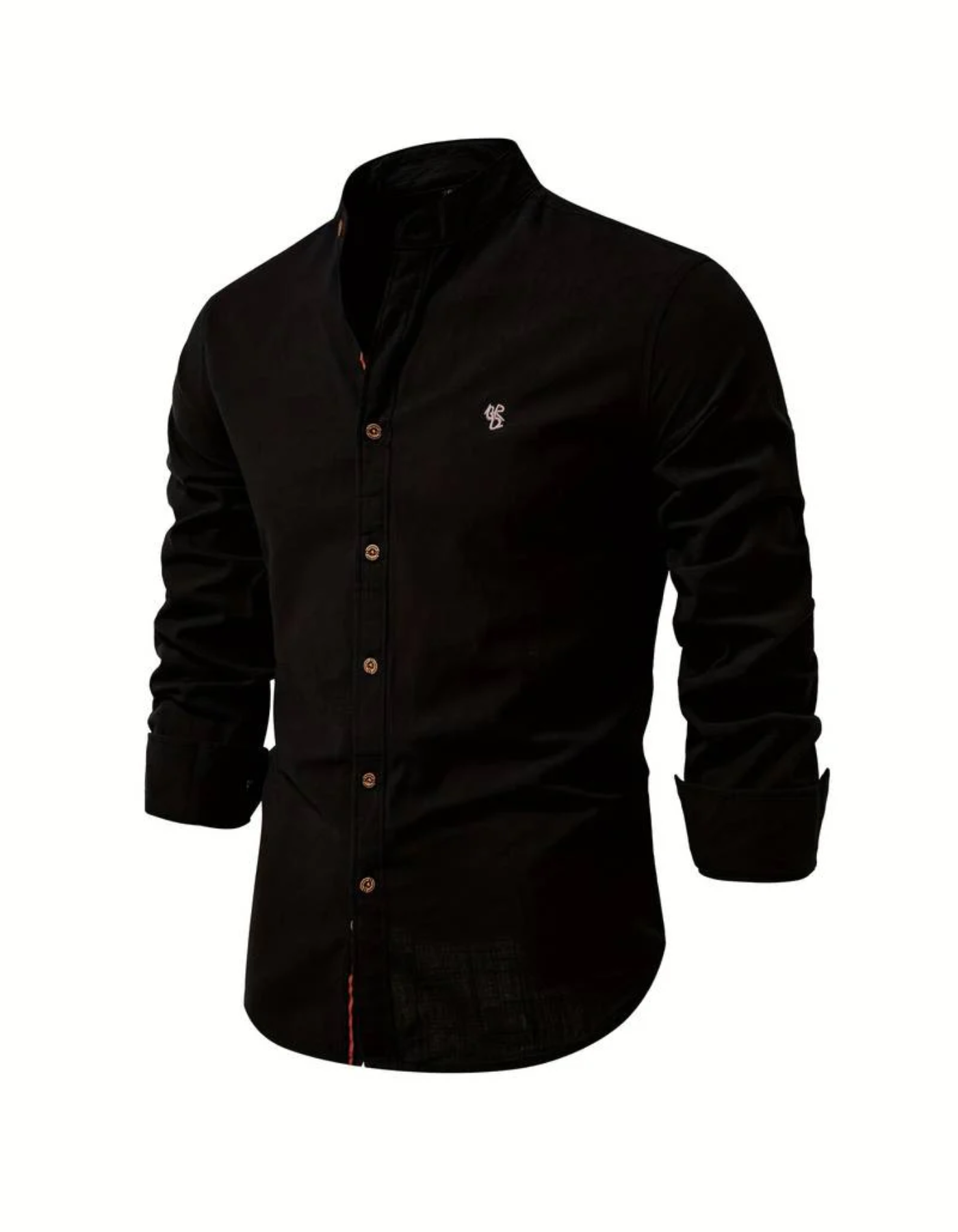 Galien – Herren Slim-Fit Langarmhemd Schwarz
