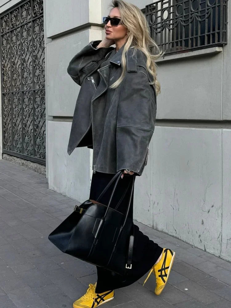 Simone – Modischer Herbstmantel Mit Reißverschluss Und Taschen