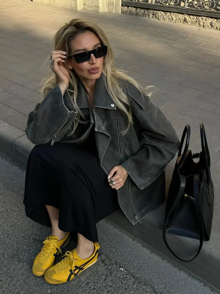 Simone – Modischer Herbstmantel Mit Reißverschluss Und Taschen