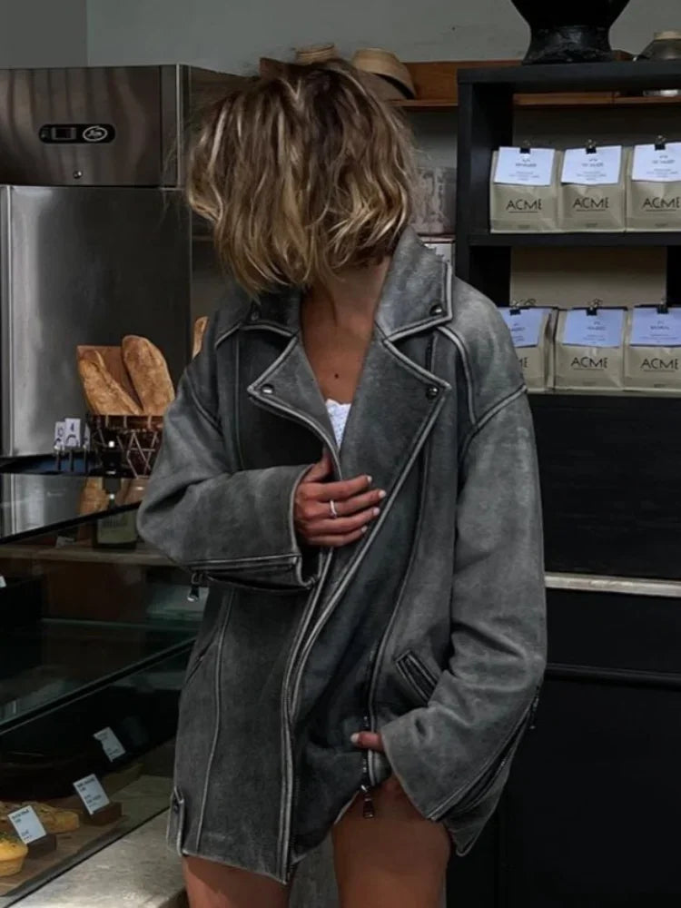 Simone – Modischer Herbstmantel Mit Reißverschluss Und Taschen