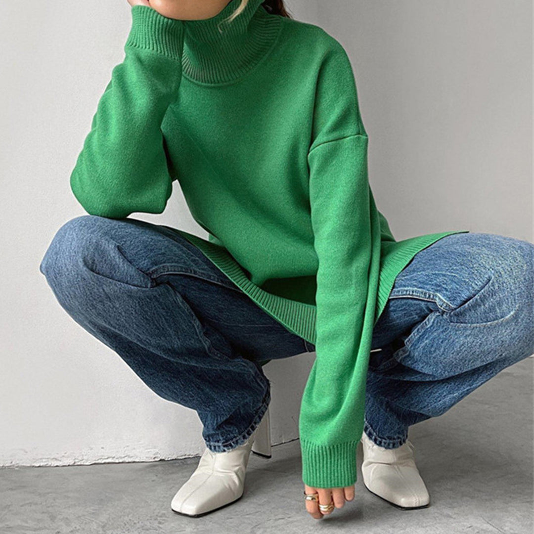 Monika – Rollkragenpullover Damen Mit Seitenschlitz