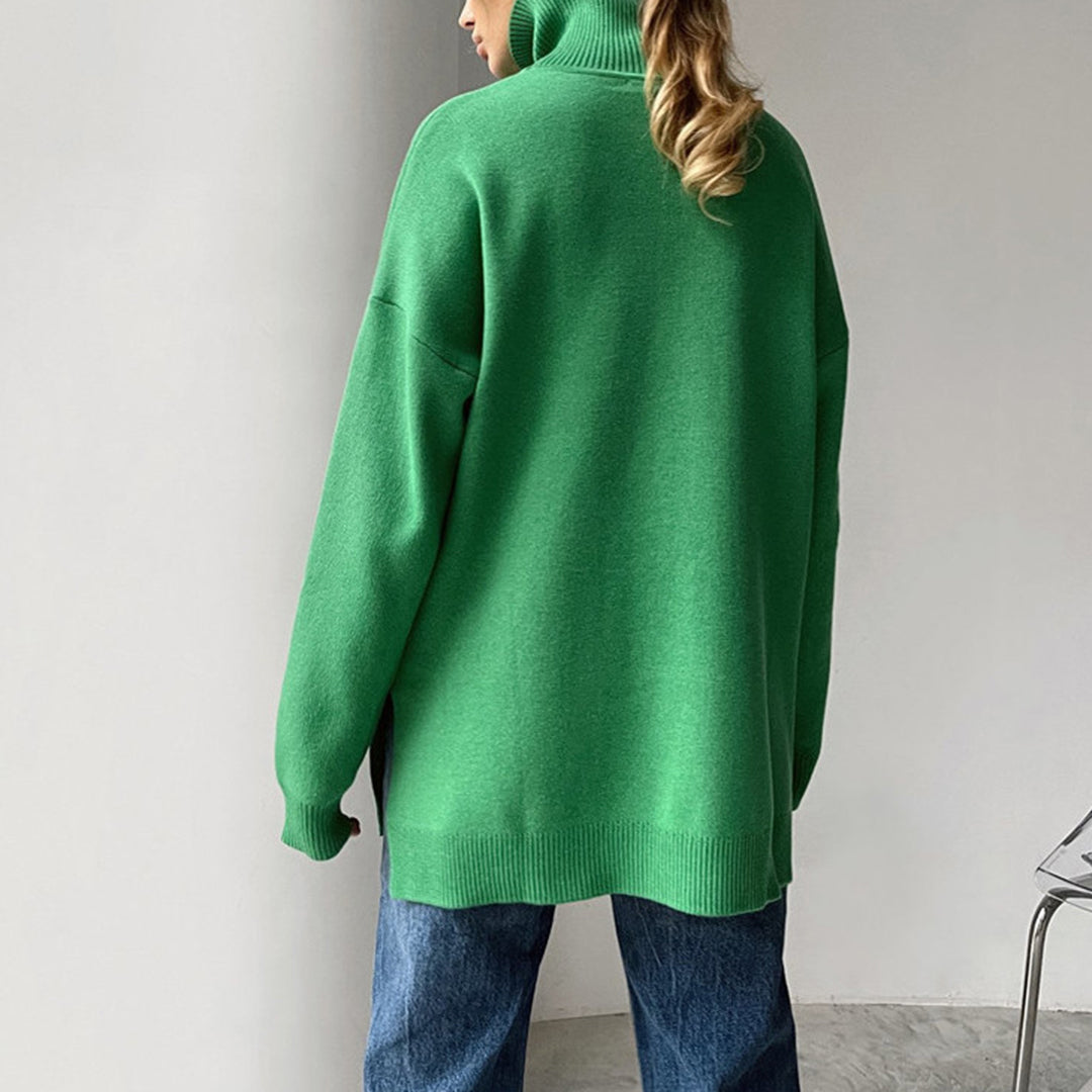 Monika – Rollkragenpullover Damen Mit Seitenschlitz