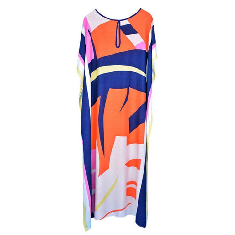 Gretchen- Damen Maxi Kaftan mit künstlerischem Muster Geometric 4-0-cib-0-cib