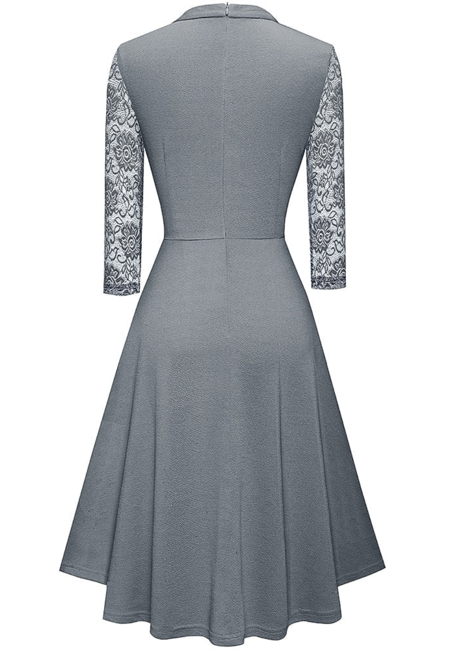 Griselda – Elegantes Partykleid in Midilänge Grau