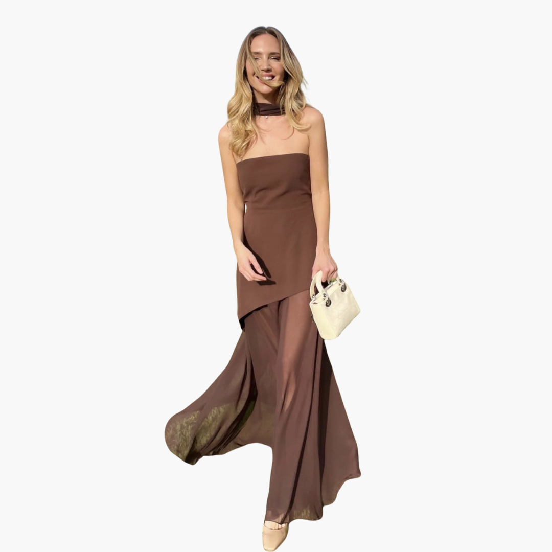 Gundel - Schulterfreies Abendkleid für Damen Braun