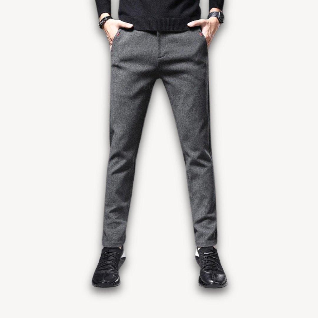 Guntar – Herren Slim Fit Hose aus Wollmischung Grau 2
