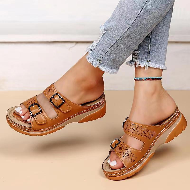 Hannelore - Superbequeme orthopädische Sandalen für Damen Braun 2