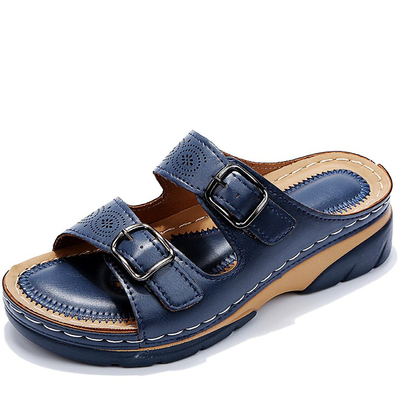 Hannelore - Superbequeme orthopädische Sandalen für Damen Dunkelblau