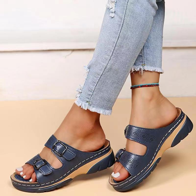 Hannelore - Superbequeme orthopädische Sandalen für Damen Dunkelblau 2