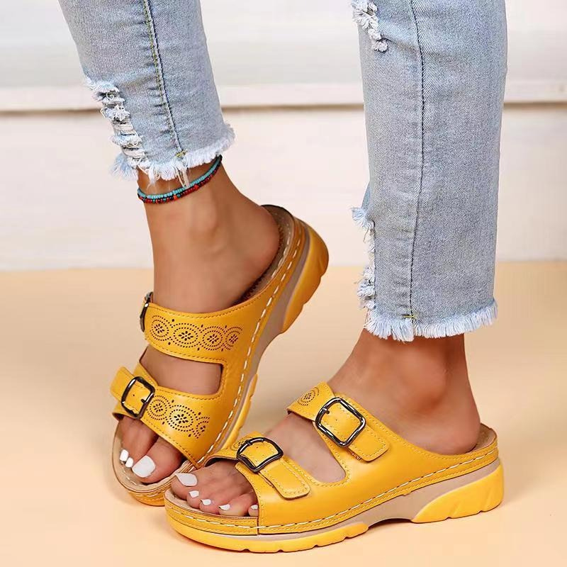 Hannelore - Superbequeme orthopädische Sandalen für Damen Gelb 2