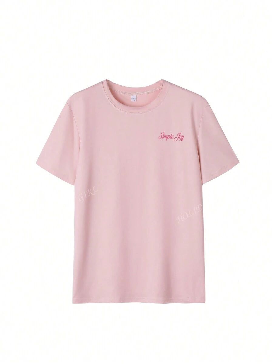 Helene – Sommer T-Shirt Damen Bunt Blumen Buchstaben Rundhals 4