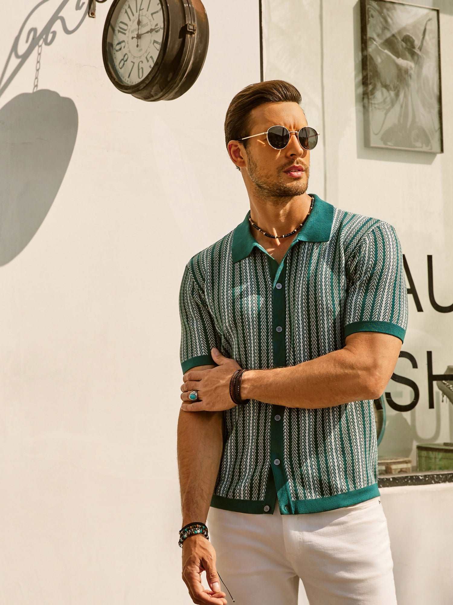 Helge – Gestreiftes Poloshirt Herren Klassisch Lässig Sommer 5