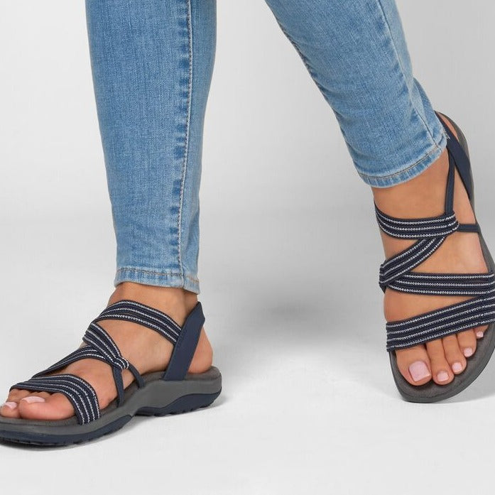 Helmine - Orthopädische Elegante Sandalen Bequeme Riemchensandalen für die Freizeit Blau 3
