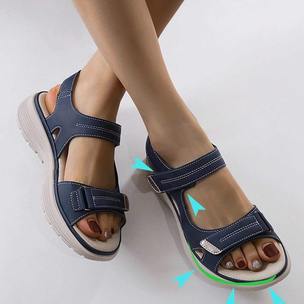 Henriette - Orthopädische Sandalen für Damen – verstellbare Riemen für optimalen Komfort Blau