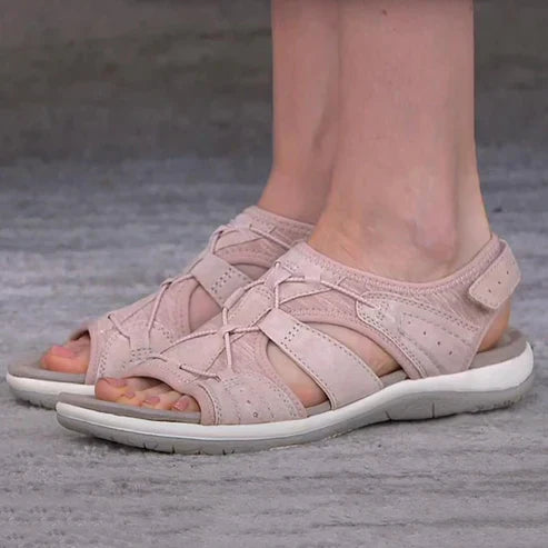 Herta - Stützende und weiche, verstellbare orthopädische Sandalen für Damen Rosa