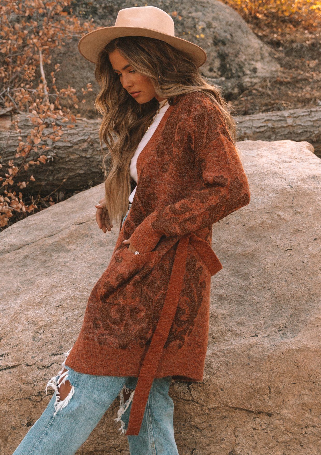 Simone – Warmer Winter-Cardigan Mit Gürtel