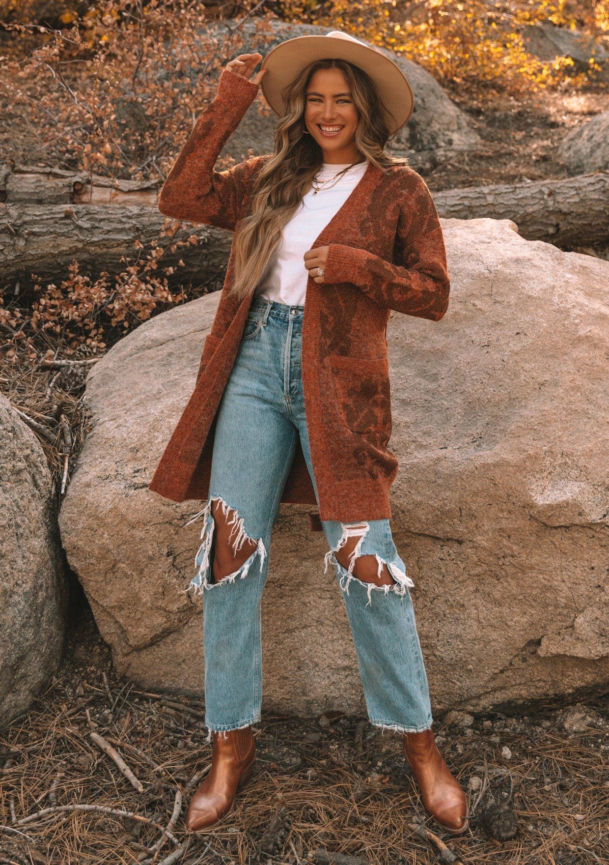 Simone – Warmer Winter-Cardigan Mit Gürtel