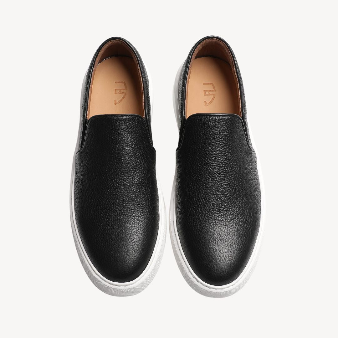 Ignatius – Herren Slip-On Sneaker aus Echtleder Schwarz