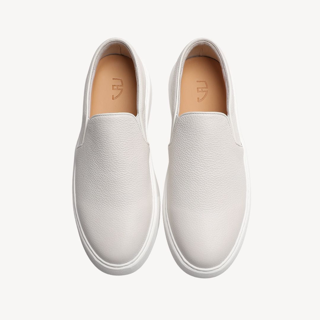 Ignatius – Herren Slip-On Sneaker aus Echtleder WeiB