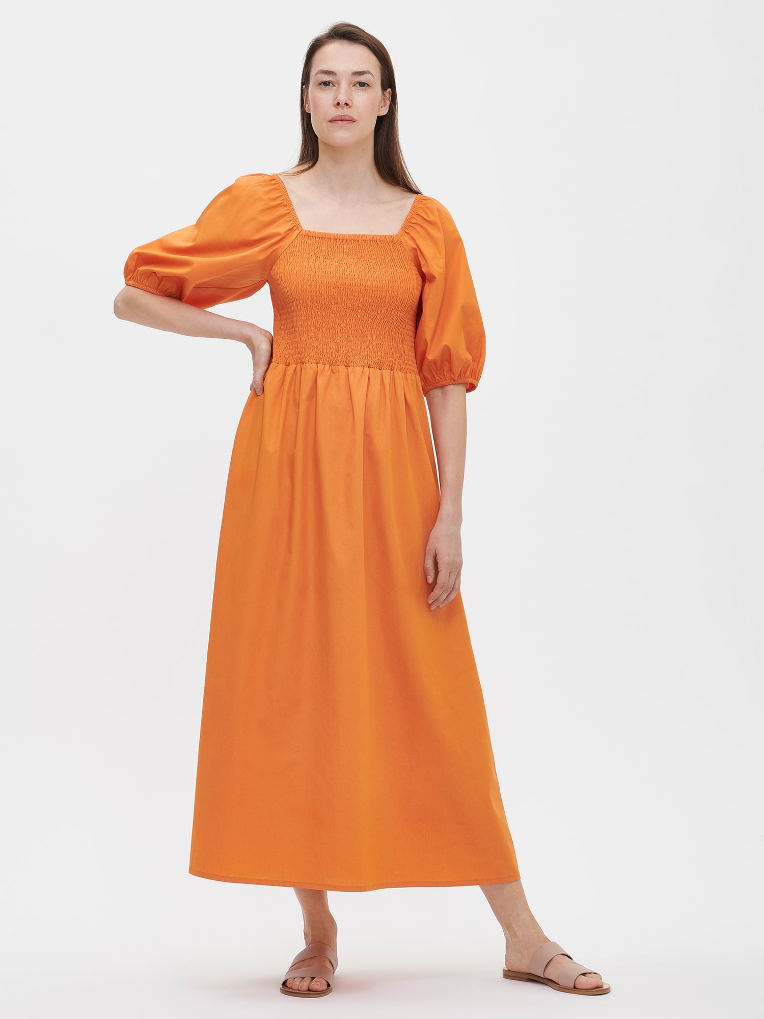 Ildiko – Fließendes Maxikleid für Damen Orange